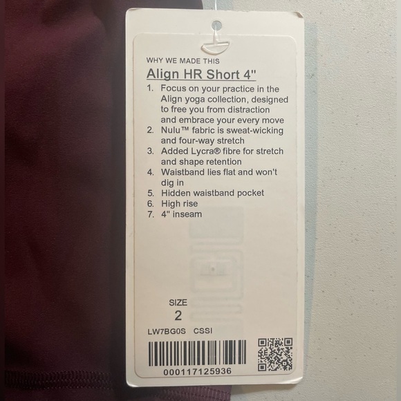 lululemon athletica Women's Deep Maroon Athletic Shorts - Picture 2 of 5